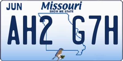 MO license plate AH2G7H