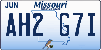 MO license plate AH2G7I