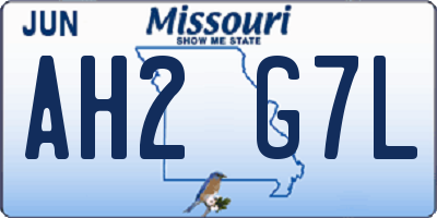 MO license plate AH2G7L