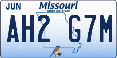 MO license plate AH2G7M