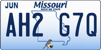 MO license plate AH2G7Q