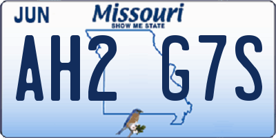 MO license plate AH2G7S