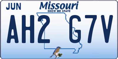 MO license plate AH2G7V