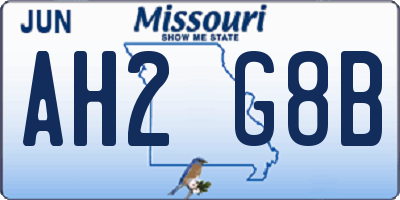 MO license plate AH2G8B