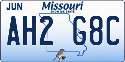 MO license plate AH2G8C