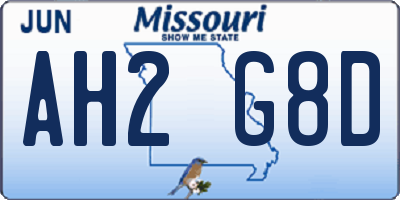 MO license plate AH2G8D