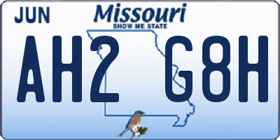 MO license plate AH2G8H