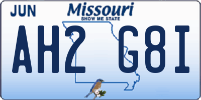 MO license plate AH2G8I