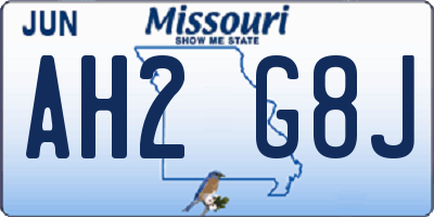 MO license plate AH2G8J