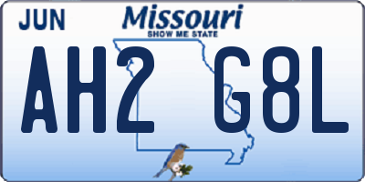 MO license plate AH2G8L