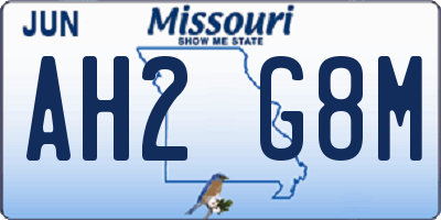 MO license plate AH2G8M