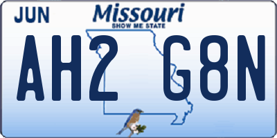 MO license plate AH2G8N