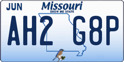 MO license plate AH2G8P