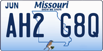 MO license plate AH2G8Q