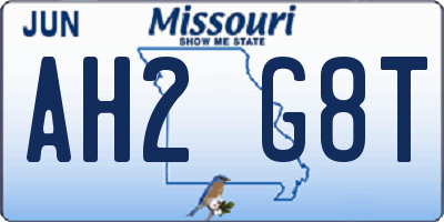 MO license plate AH2G8T