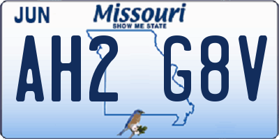 MO license plate AH2G8V