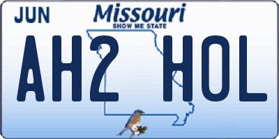 MO license plate AH2H0L