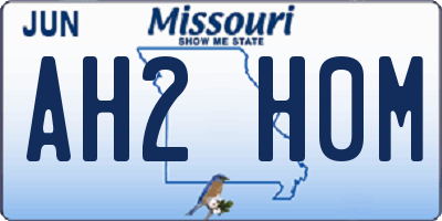 MO license plate AH2H0M