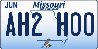 MO license plate AH2H0O