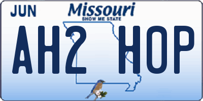 MO license plate AH2H0P