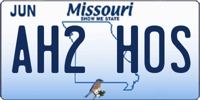 MO license plate AH2H0S