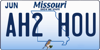 MO license plate AH2H0U