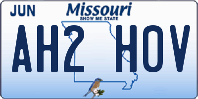 MO license plate AH2H0V