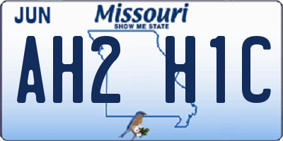MO license plate AH2H1C