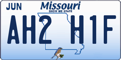 MO license plate AH2H1F