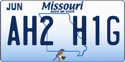 MO license plate AH2H1G