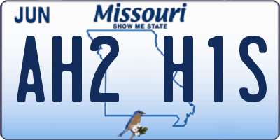 MO license plate AH2H1S