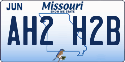 MO license plate AH2H2B