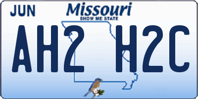 MO license plate AH2H2C