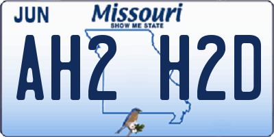 MO license plate AH2H2D