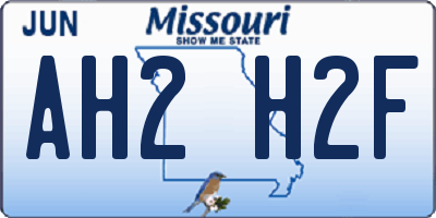 MO license plate AH2H2F