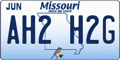 MO license plate AH2H2G