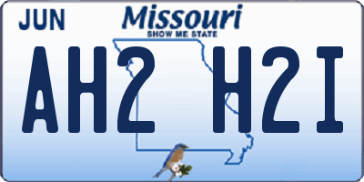 MO license plate AH2H2I