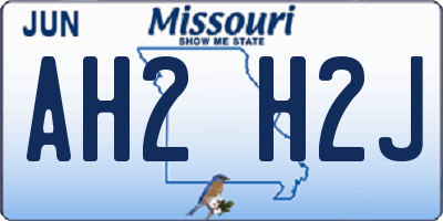 MO license plate AH2H2J