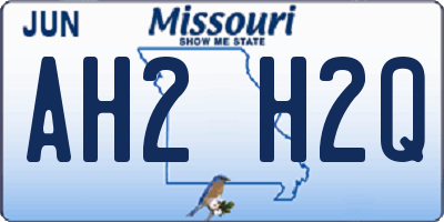 MO license plate AH2H2Q
