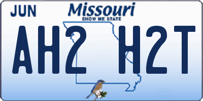 MO license plate AH2H2T