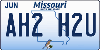 MO license plate AH2H2U
