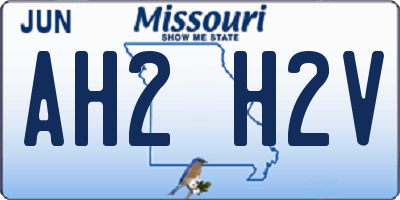 MO license plate AH2H2V