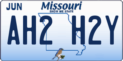 MO license plate AH2H2Y