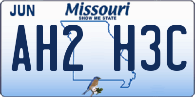 MO license plate AH2H3C