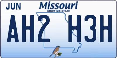 MO license plate AH2H3H