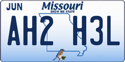 MO license plate AH2H3L