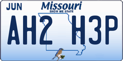 MO license plate AH2H3P