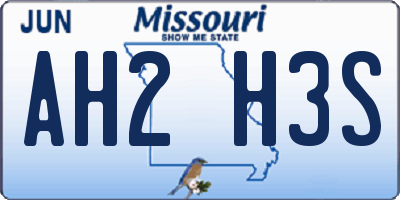 MO license plate AH2H3S