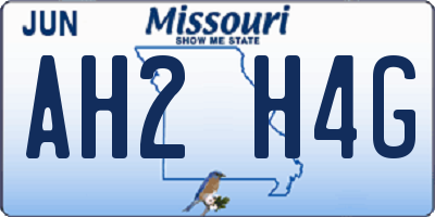 MO license plate AH2H4G