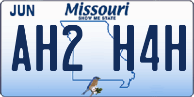 MO license plate AH2H4H